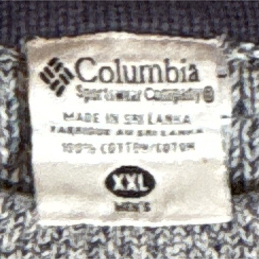 Columbia Men's XXL Gray Cotton Knit Crew Neck Pullover Sweater Logo